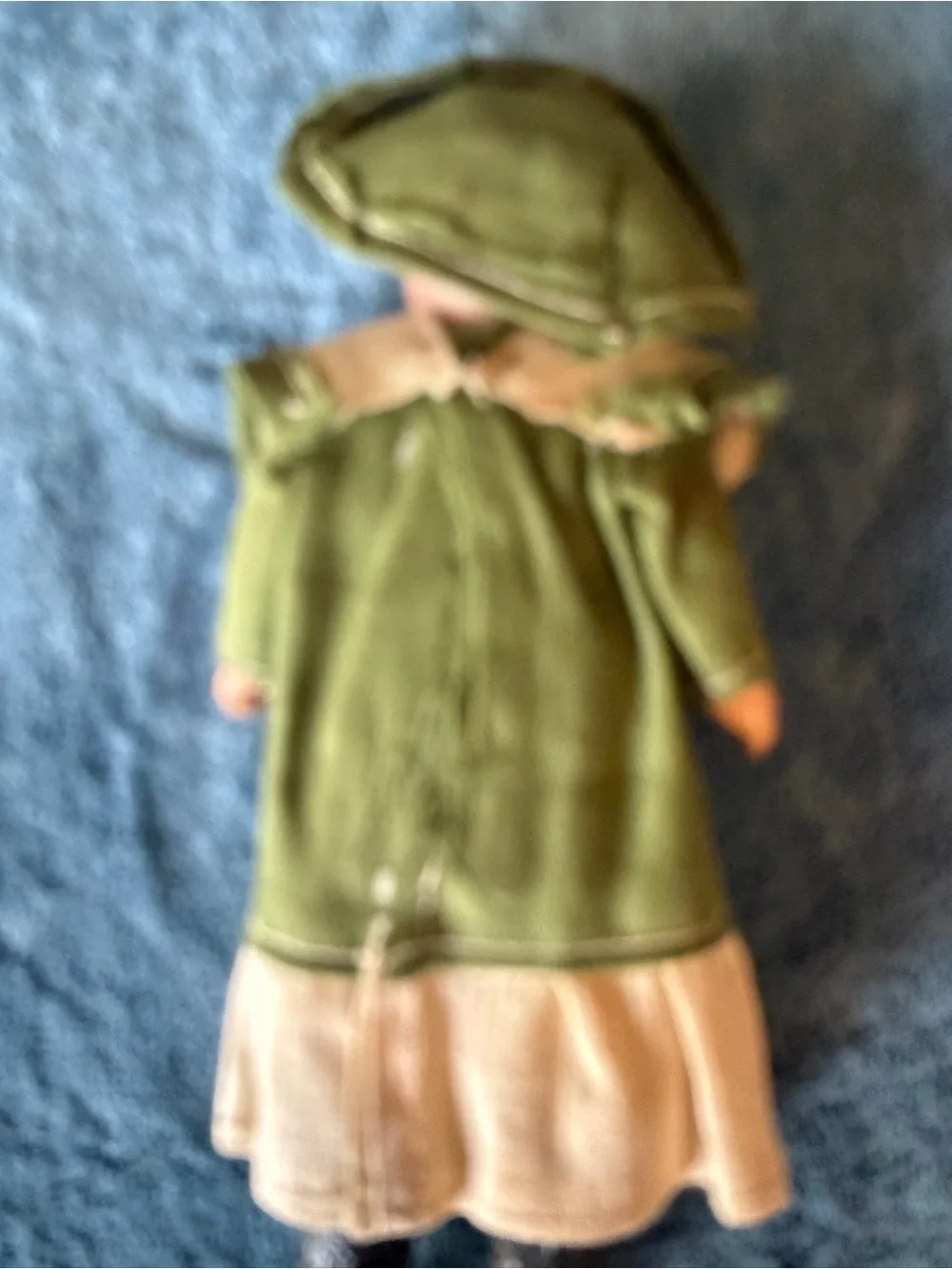 Classic Green and Cream Fashion Doll with Detailed Coat and Hat